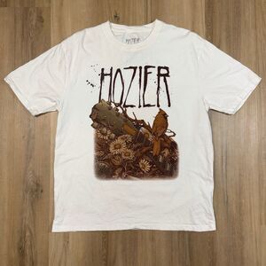 Hozier Unreal Unearth Leeds Uk European Tour White Shirt Sz L Indie Boho Rock